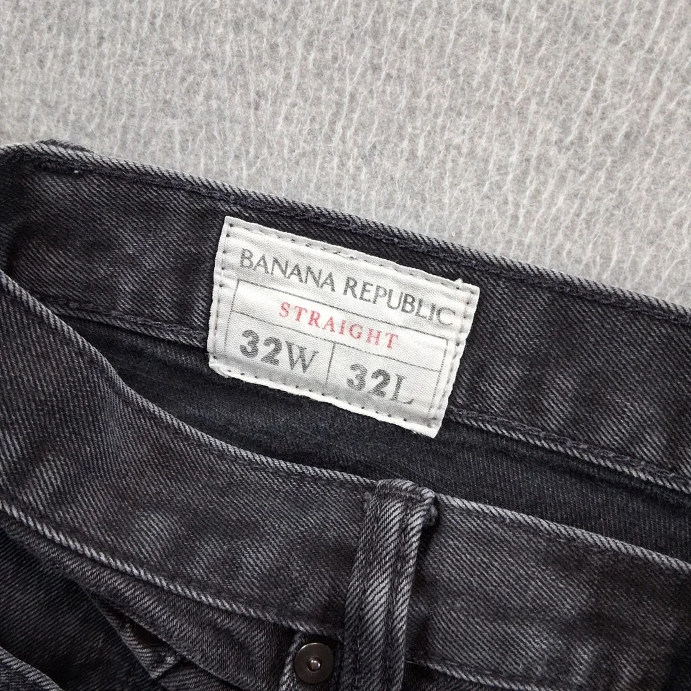 Banana Republic Straight Jeans Mens 32x32 Black Denim Stretch 303840-00